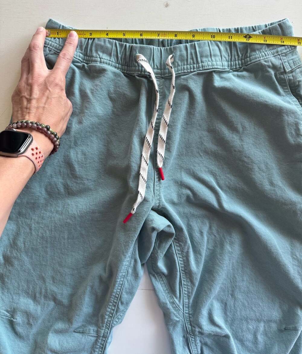 Topo Designs Dirt Pants Blue Cotton Drawstring Elastic Waist LARGE - Picture 9 of 9